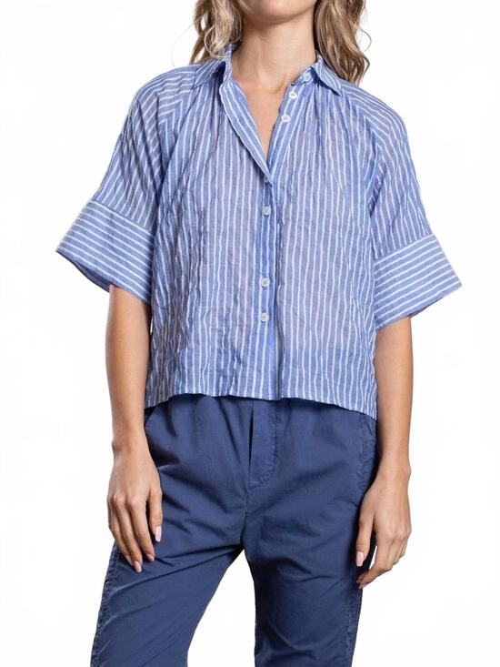 PHARAOH Tops - NEW PHARAOH halle marin stripe shirt in blue